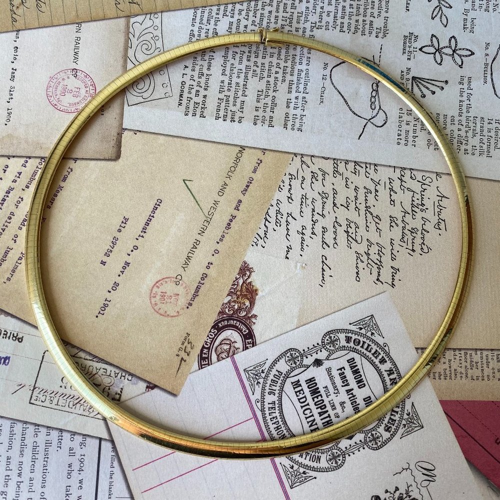 SOLD 18K Yellow Gold Large Omega Style Necklace